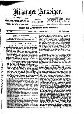 Kitzinger Anzeiger Freitag 18. Februar 1876