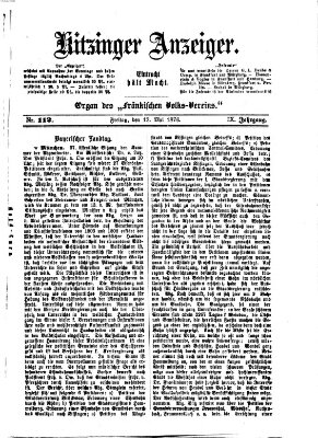 Kitzinger Anzeiger Freitag 12. Mai 1876