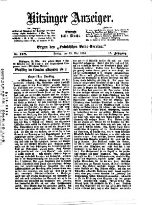 Kitzinger Anzeiger Freitag 19. Mai 1876