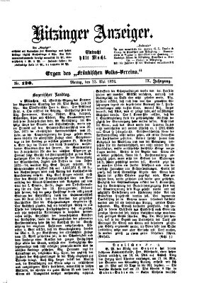 Kitzinger Anzeiger Montag 22. Mai 1876