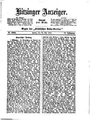 Kitzinger Anzeiger Freitag 26. Mai 1876