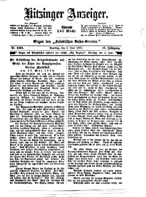 Kitzinger Anzeiger Samstag 3. Juni 1876