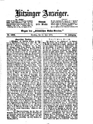 Kitzinger Anzeiger Samstag 10. Juni 1876