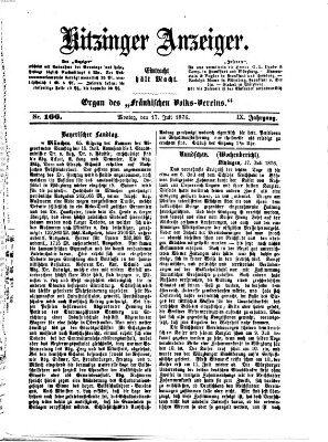 Kitzinger Anzeiger Montag 17. Juli 1876