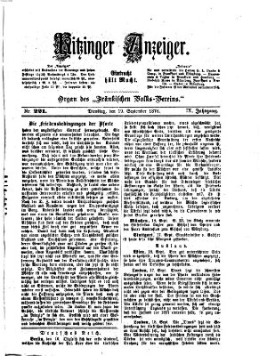 Kitzinger Anzeiger Dienstag 19. September 1876