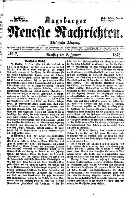 Augsburger neueste Nachrichten Samstag 8. Januar 1876