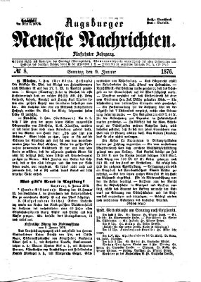 Augsburger neueste Nachrichten Sonntag 9. Januar 1876