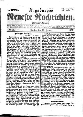 Augsburger neueste Nachrichten Samstag 29. Januar 1876