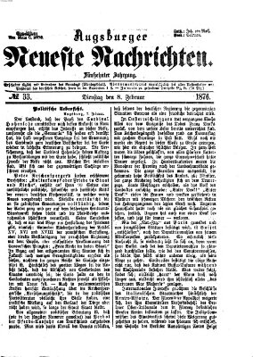 Augsburger neueste Nachrichten Dienstag 8. Februar 1876