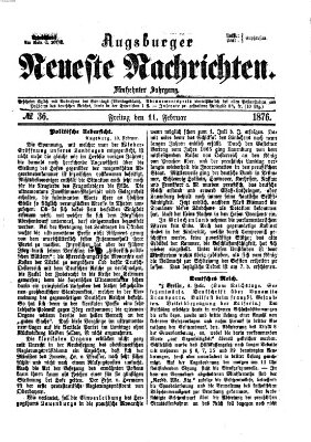 Augsburger neueste Nachrichten Freitag 11. Februar 1876