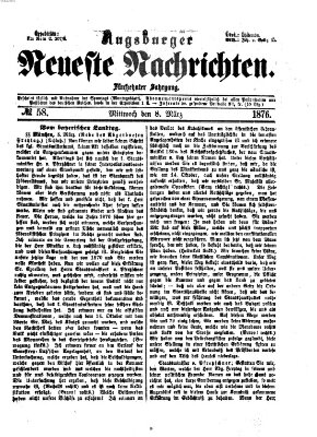 Augsburger neueste Nachrichten Mittwoch 8. März 1876