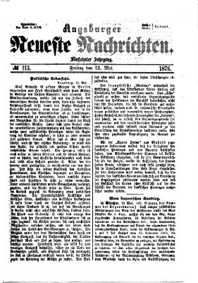 Augsburger neueste Nachrichten Freitag 12. Mai 1876