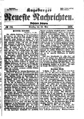 Augsburger neueste Nachrichten Dienstag 16. Mai 1876