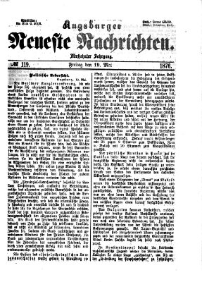 Augsburger neueste Nachrichten Freitag 19. Mai 1876