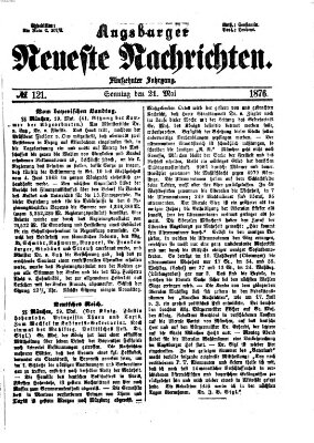 Augsburger neueste Nachrichten Sonntag 21. Mai 1876