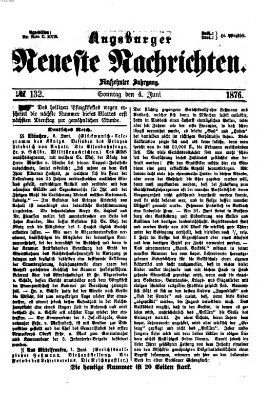 Augsburger neueste Nachrichten Sonntag 4. Juni 1876