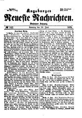 Augsburger neueste Nachrichten Sonntag 18. Juni 1876