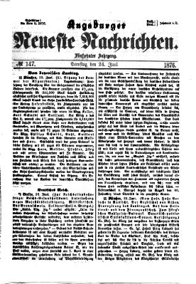 Augsburger neueste Nachrichten Samstag 24. Juni 1876