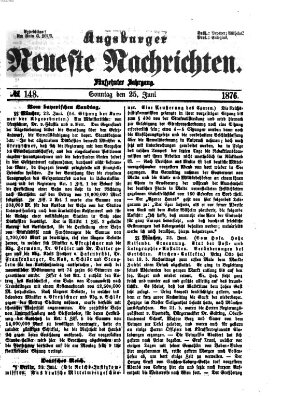 Augsburger neueste Nachrichten Sonntag 25. Juni 1876