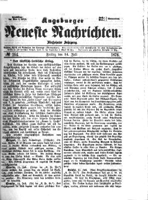 Augsburger neueste Nachrichten Freitag 14. Juli 1876