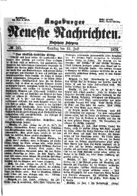 Augsburger neueste Nachrichten Samstag 15. Juli 1876