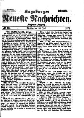 Augsburger neueste Nachrichten Dienstag 18. Juli 1876