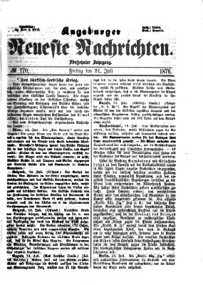 Augsburger neueste Nachrichten Freitag 21. Juli 1876