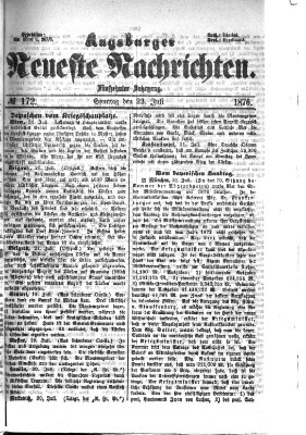 Augsburger neueste Nachrichten Sonntag 23. Juli 1876