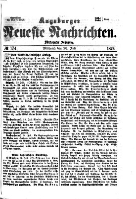 Augsburger neueste Nachrichten Mittwoch 26. Juli 1876