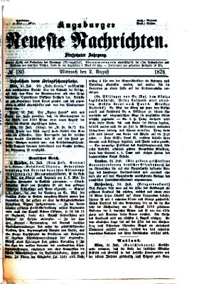 Augsburger neueste Nachrichten Mittwoch 2. August 1876