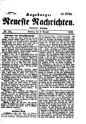 Augsburger neueste Nachrichten Sonntag 6. August 1876