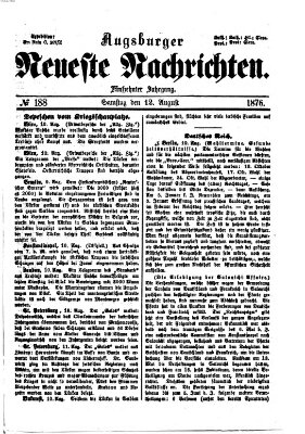 Augsburger neueste Nachrichten Samstag 12. August 1876