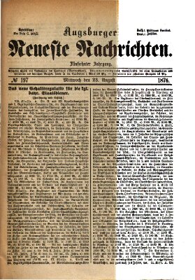 Augsburger neueste Nachrichten Mittwoch 23. August 1876