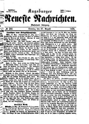 Augsburger neueste Nachrichten Sonntag 27. August 1876