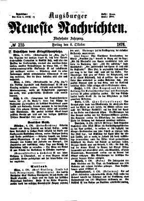 Augsburger neueste Nachrichten Freitag 6. Oktober 1876