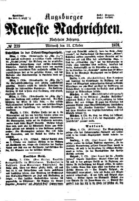 Augsburger neueste Nachrichten Mittwoch 11. Oktober 1876