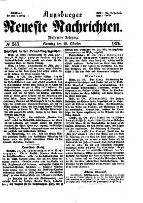 Augsburger neueste Nachrichten Sonntag 15. Oktober 1876