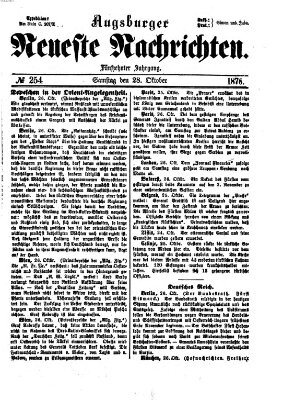 Augsburger neueste Nachrichten Samstag 28. Oktober 1876