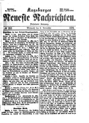 Augsburger neueste Nachrichten Mittwoch 8. November 1876