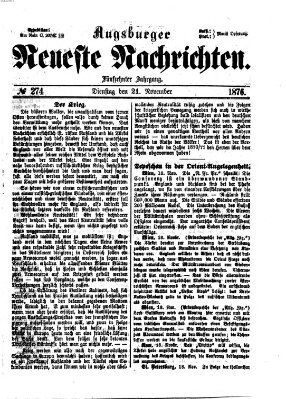 Augsburger neueste Nachrichten Dienstag 21. November 1876