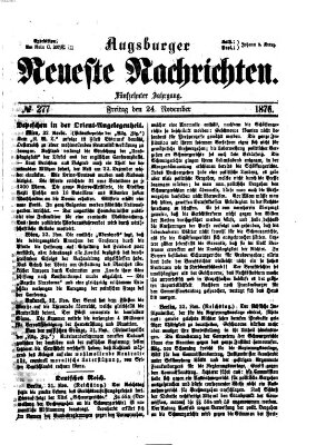 Augsburger neueste Nachrichten Freitag 24. November 1876