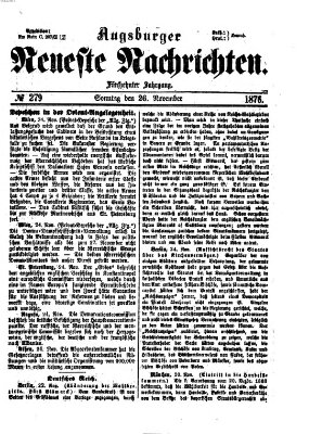 Augsburger neueste Nachrichten Sonntag 26. November 1876