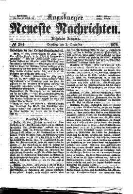 Augsburger neueste Nachrichten Samstag 2. Dezember 1876