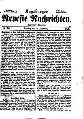 Augsburger neueste Nachrichten Dienstag 12. Dezember 1876