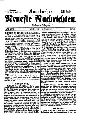 Augsburger neueste Nachrichten Freitag 15. Dezember 1876