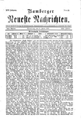 Bamberger neueste Nachrichten Samstag 15. Januar 1876