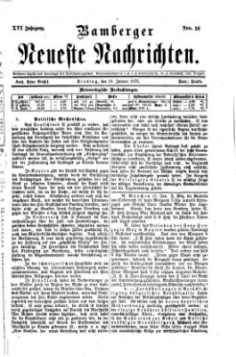 Bamberger neueste Nachrichten Dienstag 18. Januar 1876