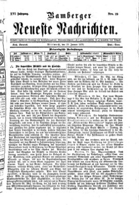 Bamberger neueste Nachrichten Mittwoch 19. Januar 1876