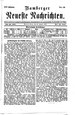 Bamberger neueste Nachrichten Donnerstag 20. Januar 1876