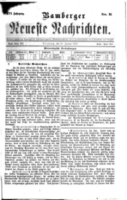 Bamberger neueste Nachrichten Dienstag 25. Januar 1876